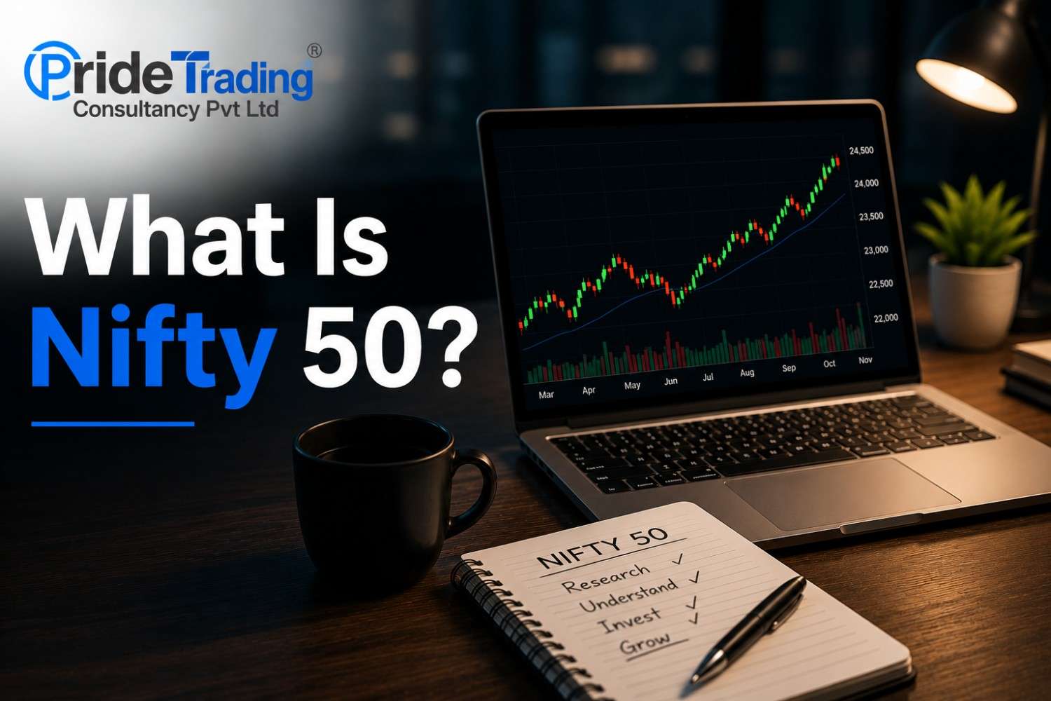 Nifty 50 index chart representing the performance of India's top 50 listed companies on NSE