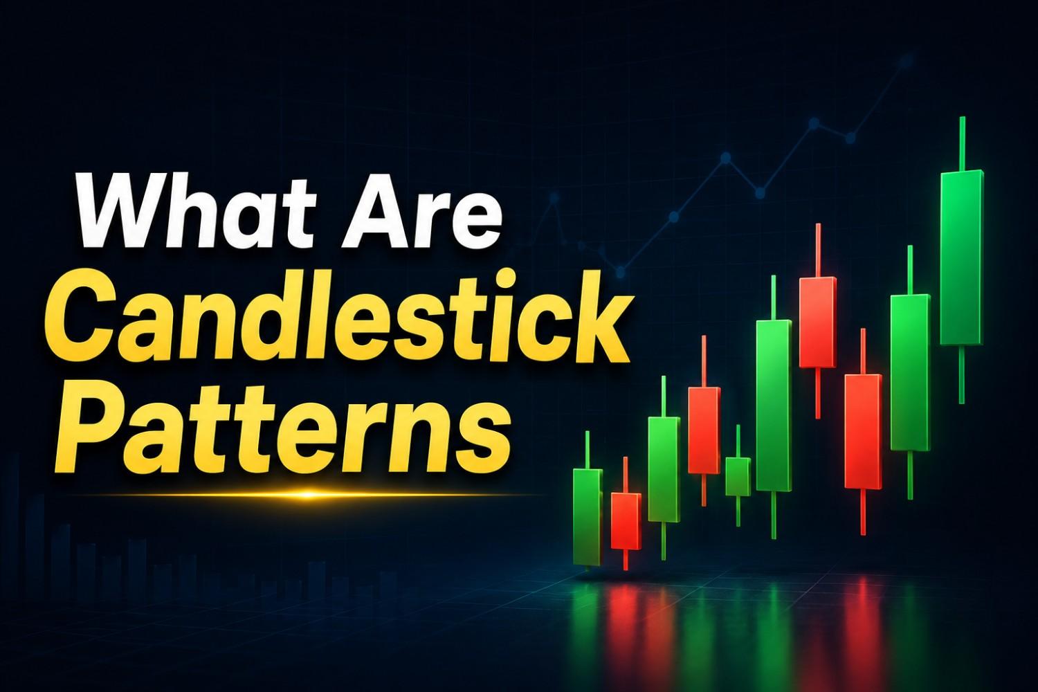 Candlestick chart showing bullish and bearish candlestick patterns used in technical analysis for Indian stock market tradi